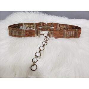 GORGEOUS Georgia Leather Brass Statement Belt y2k boho western 80s 90s‎ mom